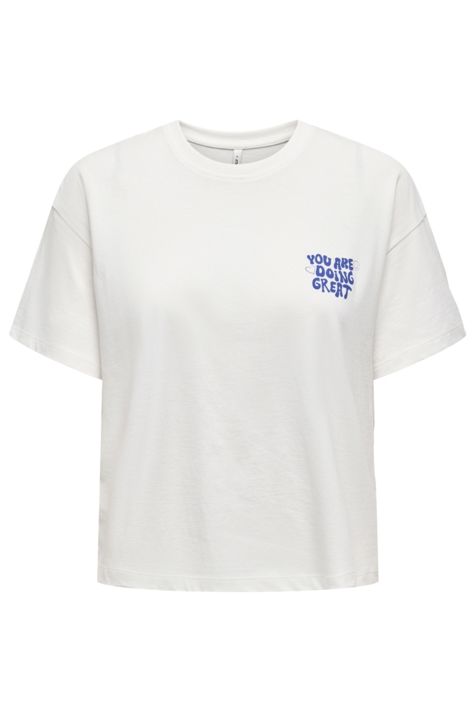 ONL30 HAPPY LIFE S/S BOXY TEE CS JR 15367624 Cloud Dancer/Great